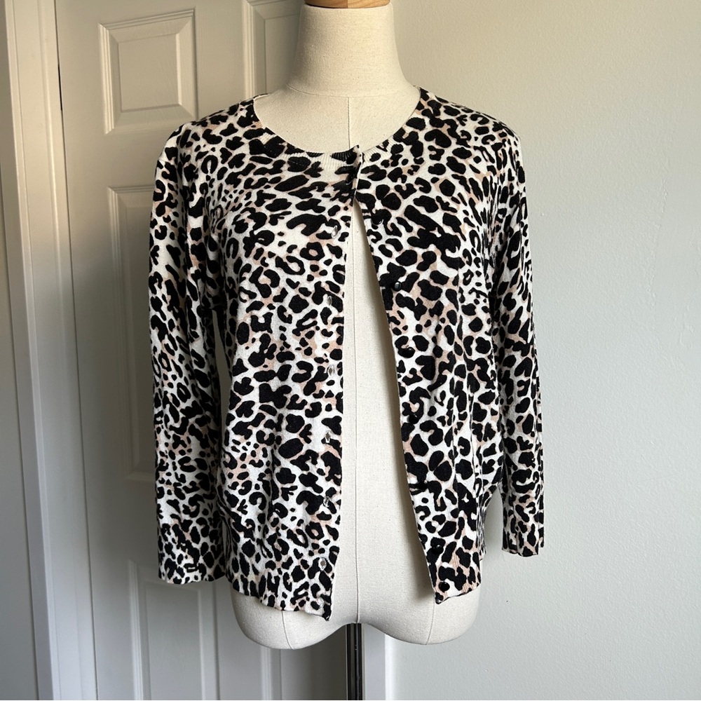 Animal Print Leopard cheetah cardigan‎ sweater